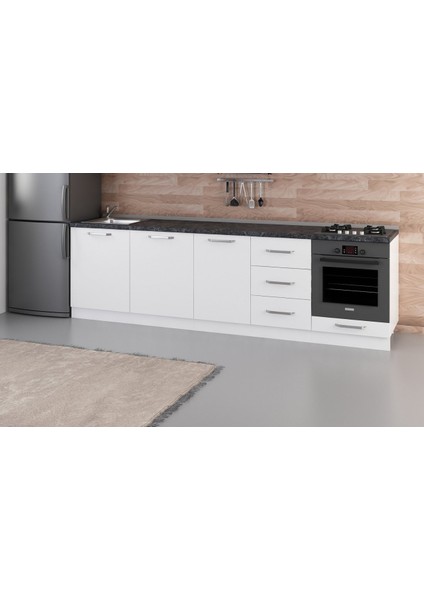 280 cm Mutfak Dolabı Beyaz 280-B3-ALT Modül