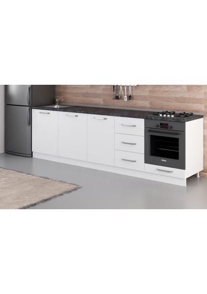 280 cm Mutfak Dolabı Beyaz 280-B3-ALT Modül