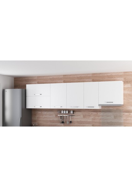 280 cm Mutfak Dolabı Beyaz 280-B7-ÜST Modül