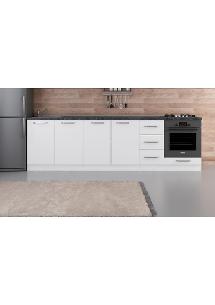 280 cm Mutfak Dolabı Beyaz 280-B9-ALT Modül