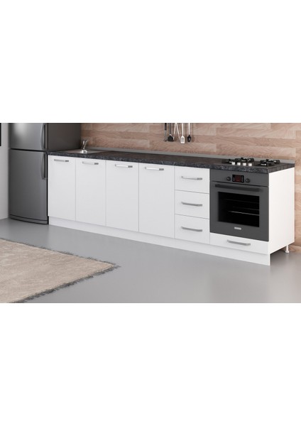 280 cm Mutfak Dolabı Beyaz 280-B9-ALT Modül