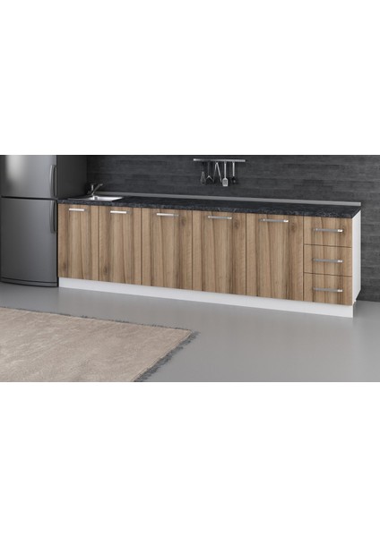 280 cm Mutfak Dolabı Beyaz Dore 280-D1-ALT Modül