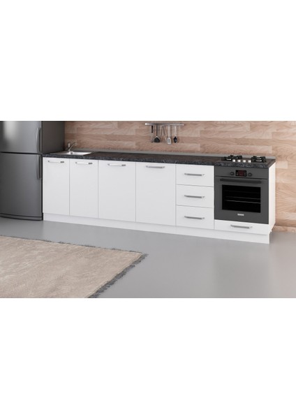 285 cm Mutfak Dolabı Beyaz 285-B3-ALT Modül
