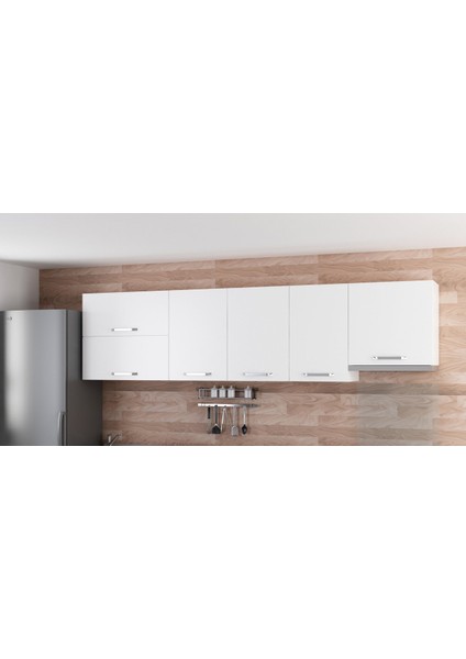 285 cm Mutfak Dolabı Beyaz 285-B4-ÜST Modül