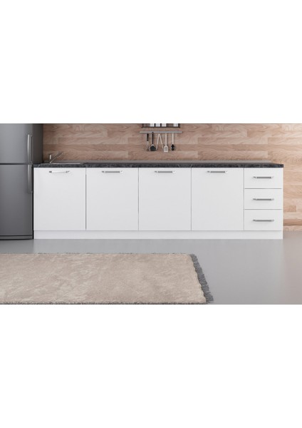 285 cm Mutfak Dolabı Beyaz 285-B2-ALT Modül