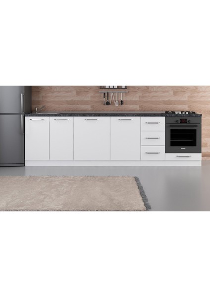 290 cm Mutfak Dolabı Beyaz 290-B3-ALT Modül