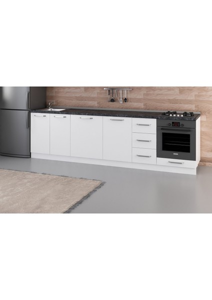 290 cm Mutfak Dolabı Beyaz 290-B3-ALT Modül