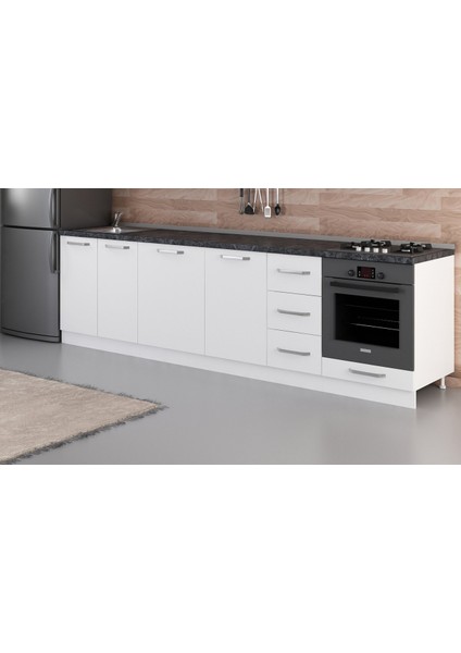 290 cm Mutfak Dolabı Beyaz 290-B3-ALT Modül