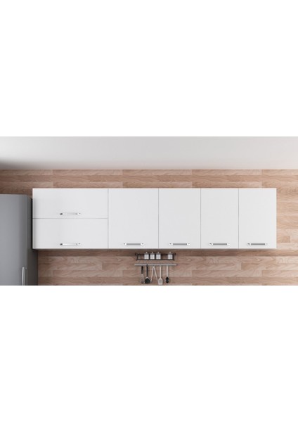 290 cm Mutfak Dolabı Beyaz 290-B1-ÜST Modül