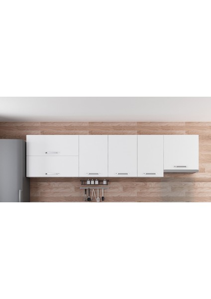 295 cm Mutfak Dolabı Beyaz 295-B7-ÜST Modül