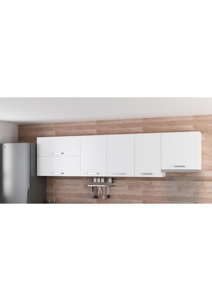 295 cm Mutfak Dolabı Beyaz 295-B7-ÜST Modül