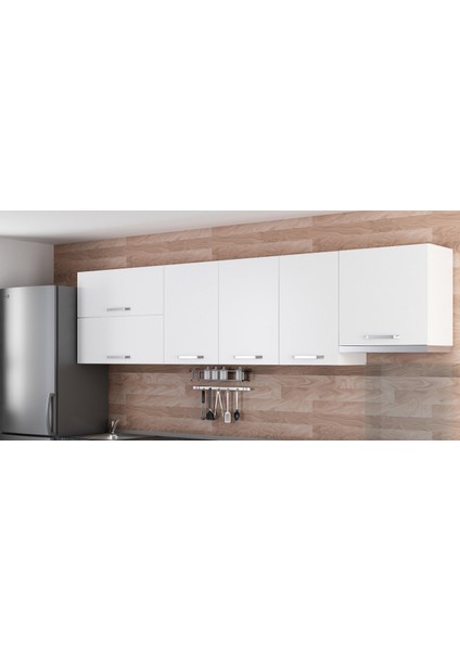 295 cm Mutfak Dolabı Beyaz 295-B7-ÜST Modül
