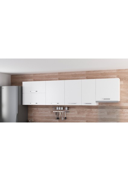 290 cm Mutfak Dolabı Beyaz 290-B7-ÜST Modül