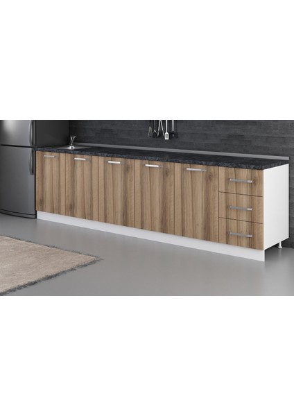 295 cm Mutfak Dolabı Beyaz Dore 295-D2-ALT Modül