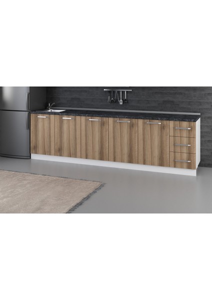 290 cm Mutfak Dolabı Beyaz Dore 290-D2-ALT Modül