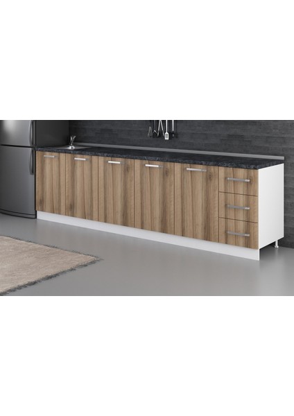 290 cm Mutfak Dolabı Beyaz Dore 290-D2-ALT Modül