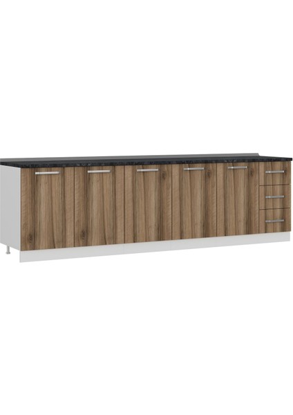 290 cm Mutfak Dolabı Beyaz Dore 290-D2-ALT Modül