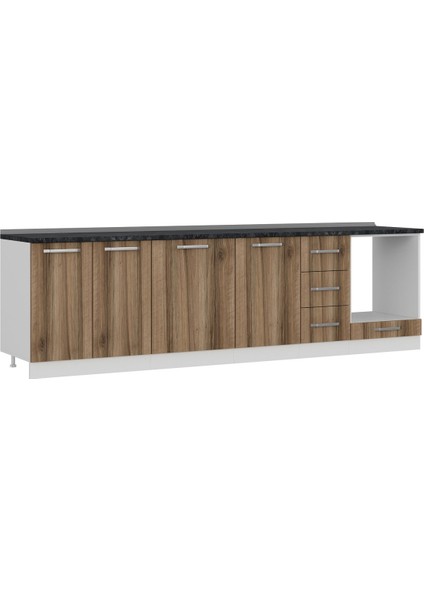 290 cm Mutfak Dolabı Beyaz Dore 290-D3-ALT Modül