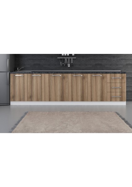 300 cm Mutfak Dolabı Beyaz Dore 300-D1-ALT Modül