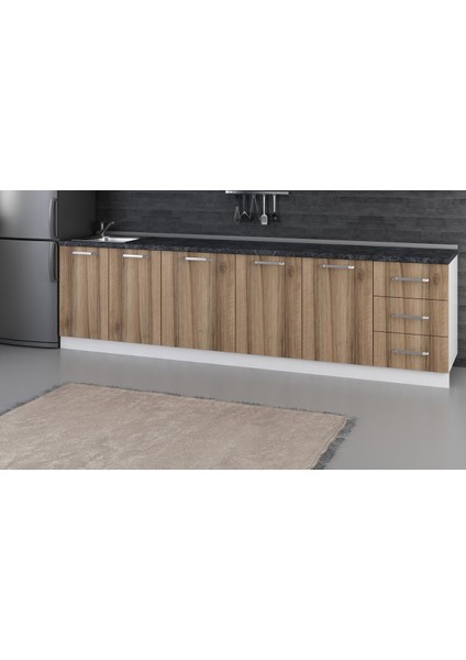 300 cm Mutfak Dolabı Beyaz Dore 300-D1-ALT Modül