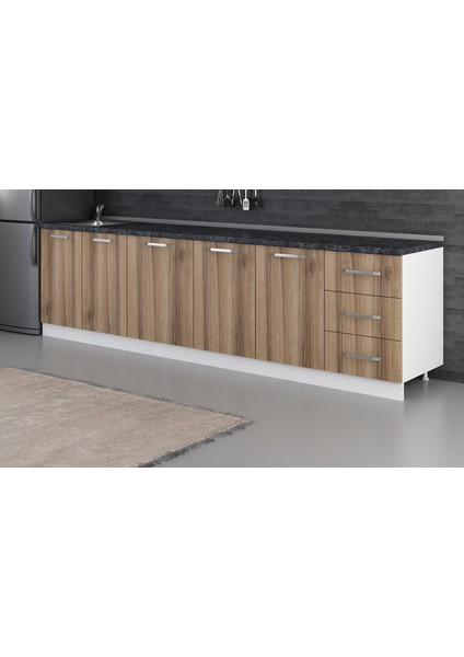 300 cm Mutfak Dolabı Beyaz Dore 300-D1-ALT Modül