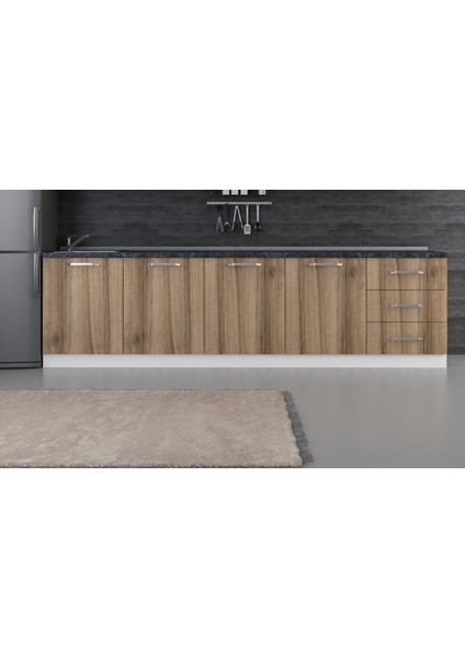 300 cm Mutfak Dolabı Beyaz Dore 300-D3-ALT Modül