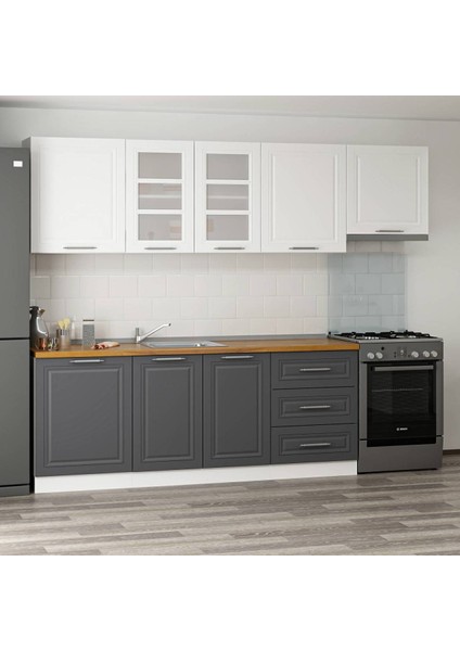 270 cm Mebran C Mutfak Dolabı Beyaz Antrasit 270-MCBA2 modelleri