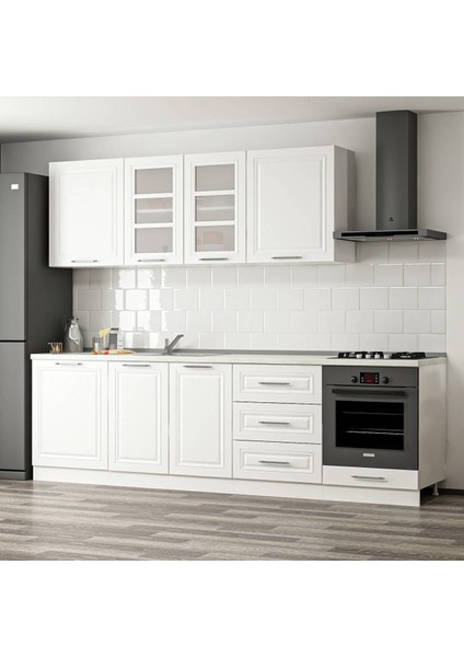 270 cm Mebran C Mutfak Dolabı Beyaz 270-MCB3