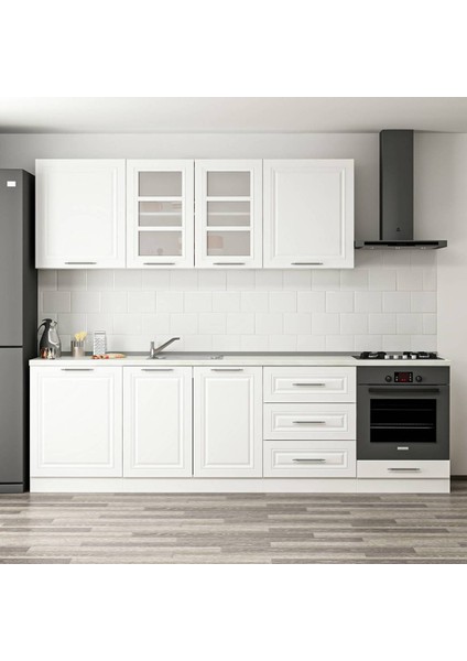 270 cm Mebran C Mutfak Dolabı Beyaz 270-MCB3