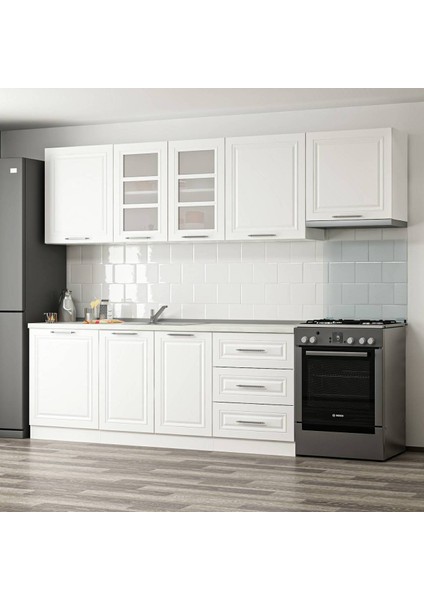 270 cm Mebran C Mutfak Dolabı Beyaz 270-MCB2