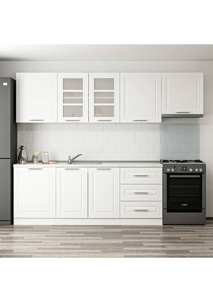 270 cm Mebran C Mutfak Dolabı Beyaz 270-MCB2