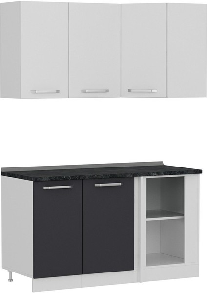 145CM Köşe Mutfak Dolabı - Beyaz/antrasit K145-A1