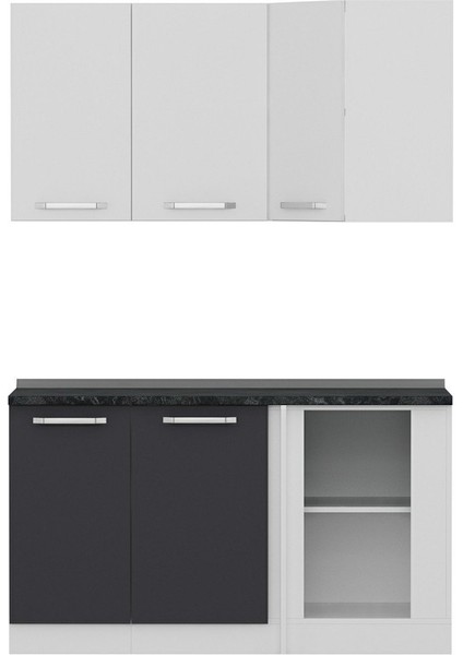 145CM Köşe Mutfak Dolabı - Beyaz/antrasit K145-A1