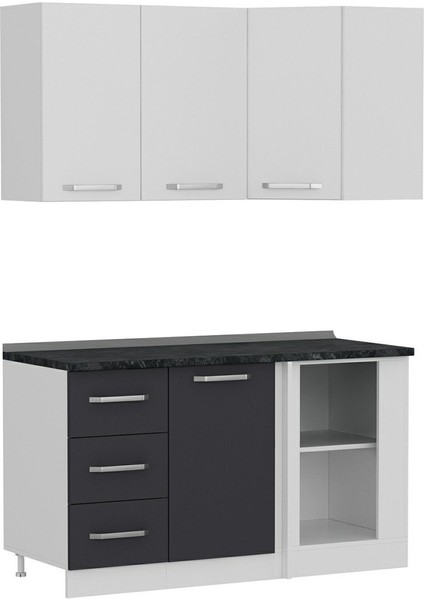 145CM Köşe Mutfak Dolabı - Beyaz/antrasit K145-A2