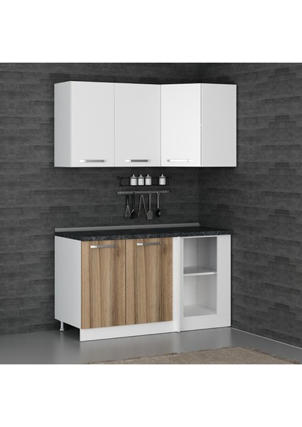 145CM Köşe Mutfak Dolabı - Beyaz/dore K145-D1 fiyatları