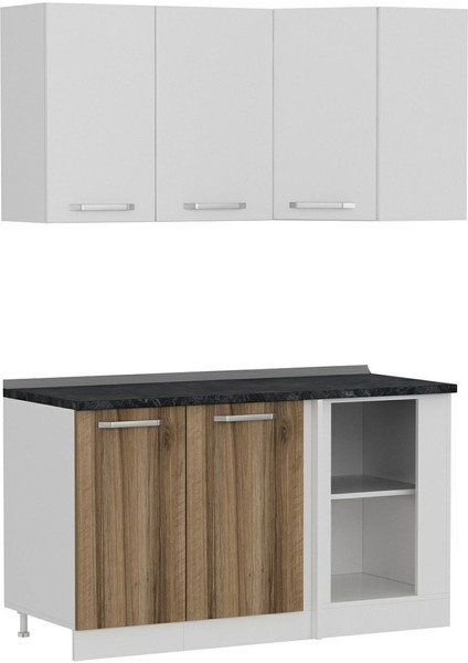 145CM Köşe Mutfak Dolabı - Beyaz/dore K145-D1 modelleri
