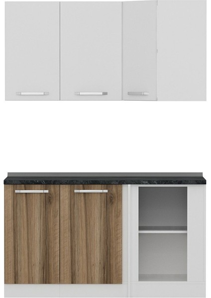 145CM Köşe Mutfak Dolabı - Beyaz/dore K145-D1 fırsatları