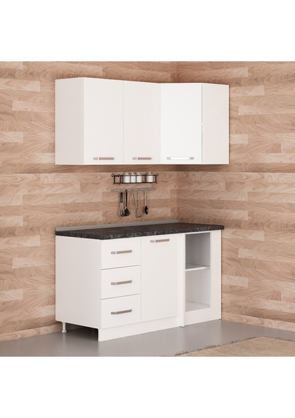 150CM Köşe Mutfak Dolabı - Beyaz K150-B3