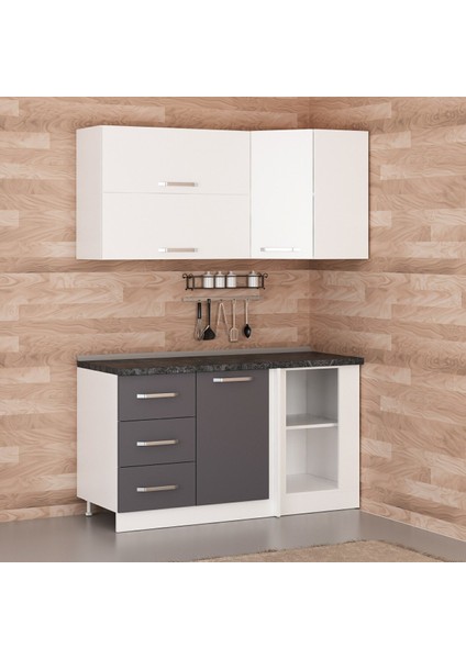 150CM Köşe Mutfak Dolabı - Beyaz/antrasit K150-A4 fiyatları