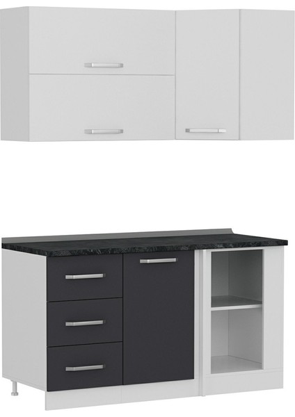 150CM Köşe Mutfak Dolabı - Beyaz/antrasit K150-A4 modelleri