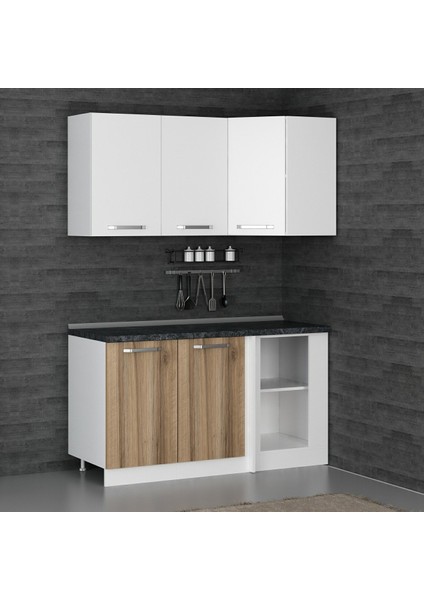 150CM Köşe Mutfak Dolabı - Beyaz/dore K150-D1 fiyatları