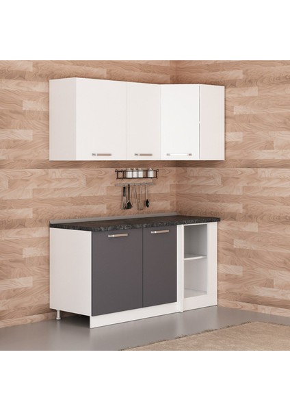 165CM Köşe Mutfak Dolabı - Beyaz/antrasit K165-A1