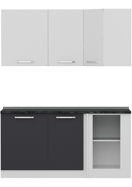 165CM Köşe Mutfak Dolabı - Beyaz/antrasit K165-A1 fırsatları