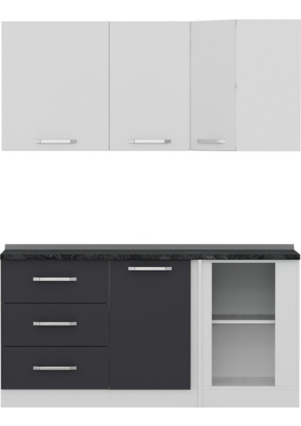 165CM Köşe Mutfak Dolabı - Beyaz/antrasit K165-A2