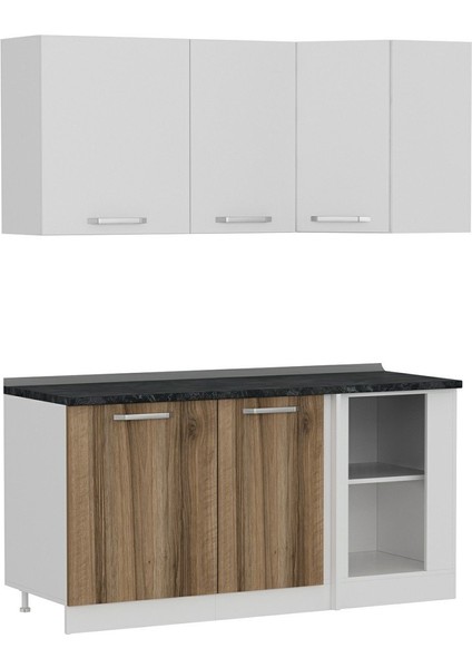 165CM Köşe Mutfak Dolabı - Beyaz/dore K165-D1 modelleri