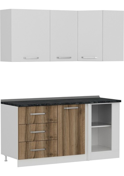 165CM Köşe Mutfak Dolabı - Beyaz/dore K165-D2 modelleri