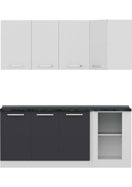 190CM Köşe Mutfak Dolabı - Beyaz/antrasit K190-A1
