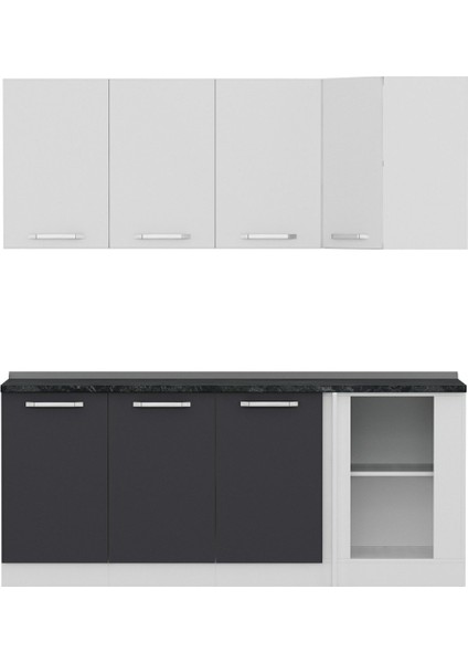 195CM Köşe Mutfak Dolabı - Beyaz/antrasit K195-A1 fırsatları