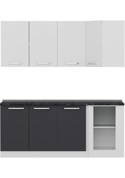 195CM Köşe Mutfak Dolabı - Beyaz/antrasit K195-A2 fırsatları