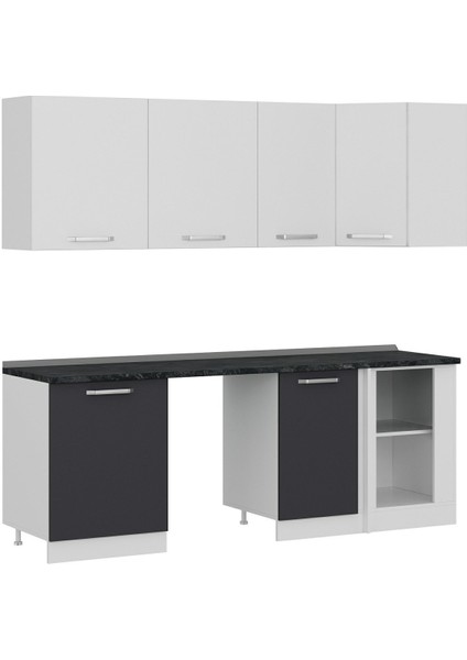 225CM Köşe Mutfak Dolabı - Beyaz/antrasit K225-A2 modelleri